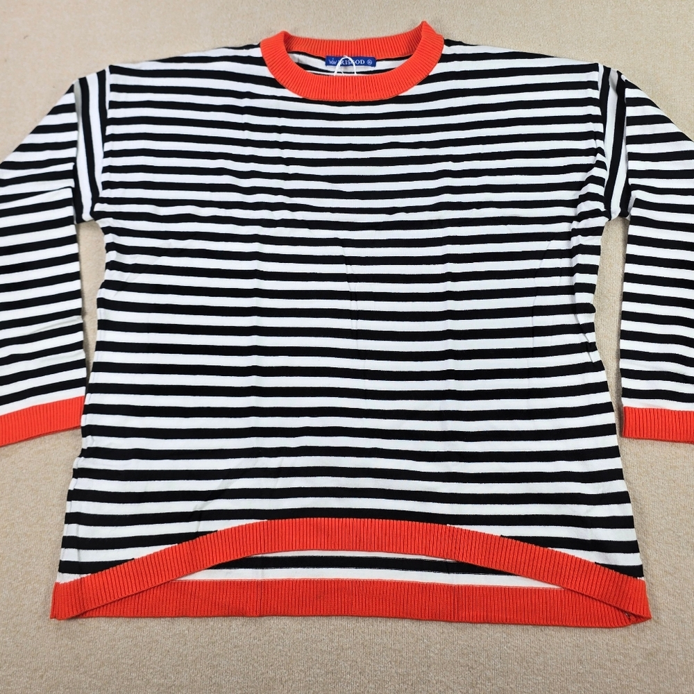IRISGOD Womens Striped Sweater Color Block Drop Shoulder XL NWT
